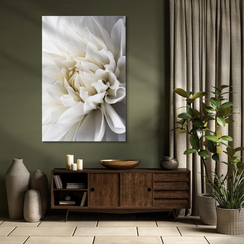 Obraz na płótnie 70x100 - Białe Kwiaty Delikatności - białe, kwiaty