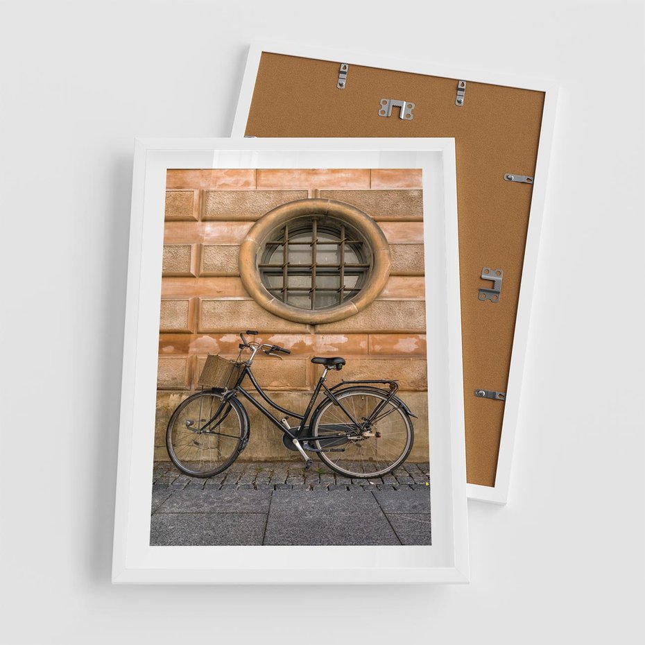 Plakat w ramie 50x70 - Holenderska Ikona - rower, Holandia - rama biała