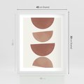 Plakat w ramie 40x50 - Abstrakcyjne Widzenia - abstrakcyjne geometryczne kształty, odcienie brązu i beżu - rama biała