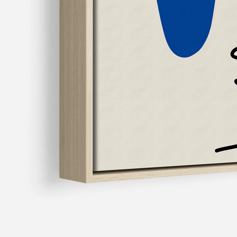 Obraz w ramie 50x50 - Rozbijające Symfonie Form - abstrakcyjny obraz, przypomina twarz - rama drewno