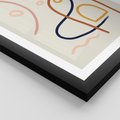 Plakat w ramie 50x70 - Mgnienie Oka - abstrakcja w stylu picasso, beżowe tło - rama czarna