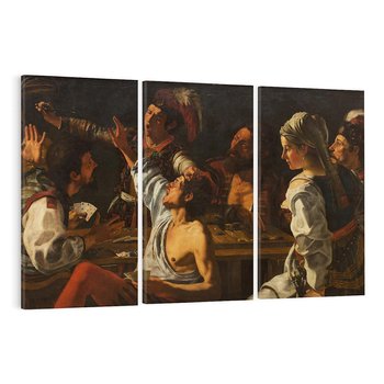 Obraz na płótnie 120x80 - Card and Backgammon Players (ok. 1595), Caravaggio - reprodukcja, obraz na płótnie