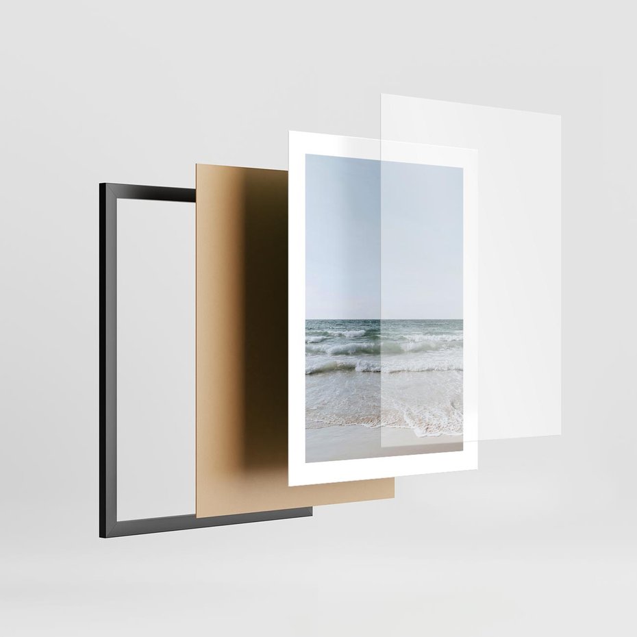 Plakat w ramie 30x40 - Spokój nad Brzegiem - plaża, morze - rama czarna