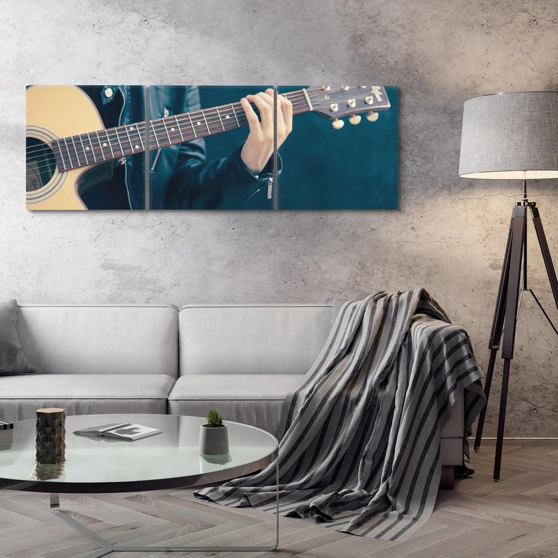 Obraz na płótnie 120x40 - Gitara - Dźwięki Retro - gitara, muzyka