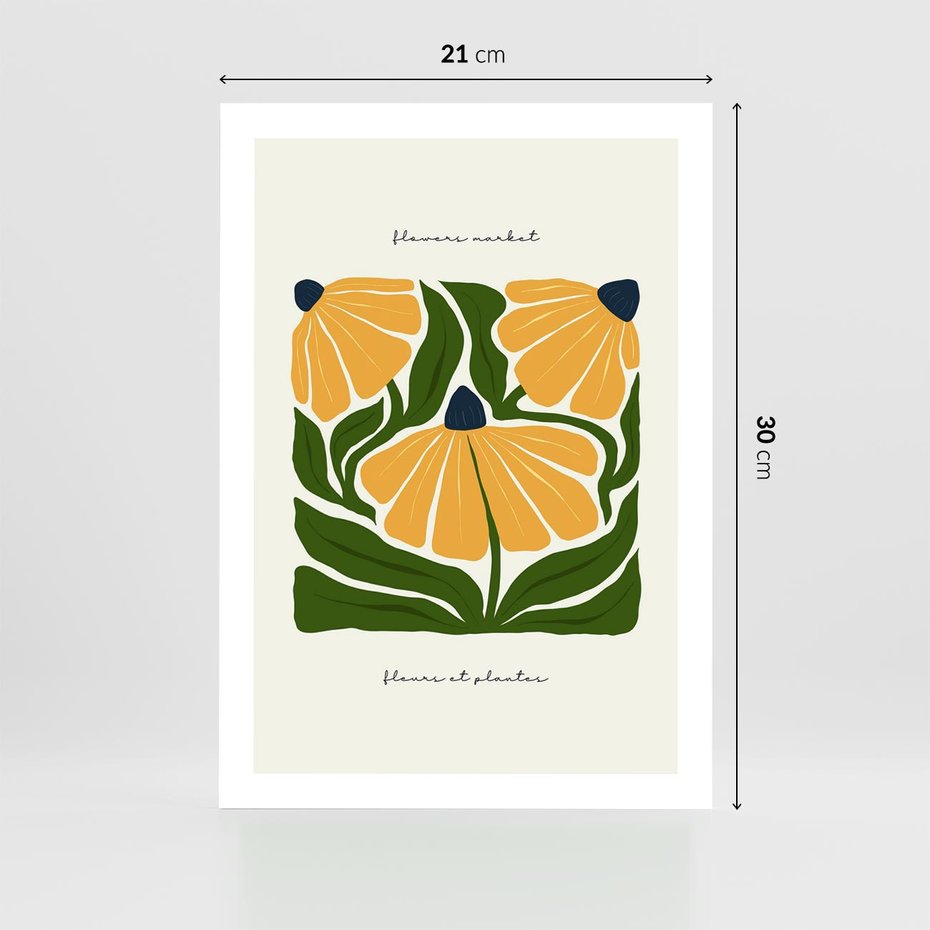 Plakat bez ramy 21x30 - Kreatywne Wibracje - sztuka nowoczesna, kolorowe kwiaty