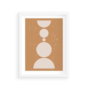 Plakat w ramie 50x70 - Podróżne Echa - mid century styl, nowoczesna grafika - rama biała