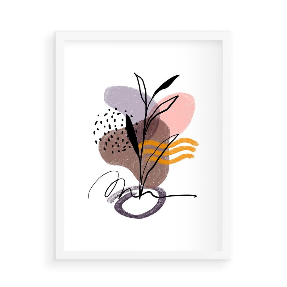 Plakat w ramie 50x70 - Bezgraniczne Impulsy - abstrakcja, sztuka nowoczesna - rama biała