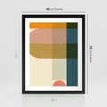 Plakat w ramie 40x50 - Geometryczna Grafika na Plakacie - geometryczna nowoczesna grafika, minimalizm - rama czarna
