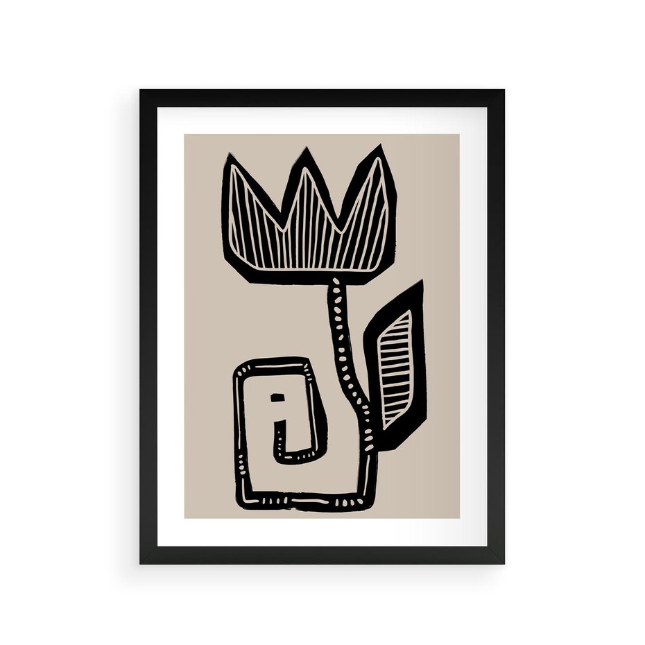 Plakat w ramie 30x40 - Migotliwa Symfonia Kwiatu - kwiat, nowoczesna grafika - rama czarna