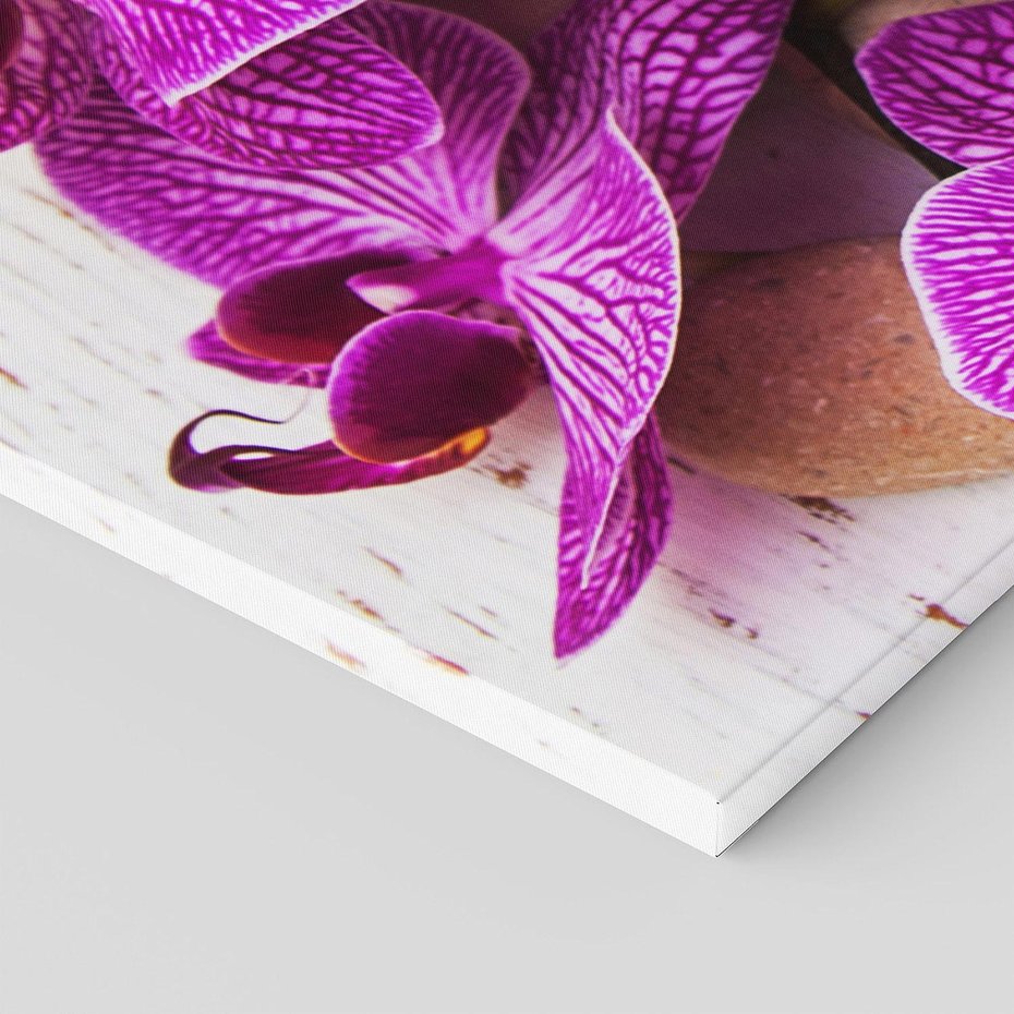 Obraz na płótnie 90x30 - Relaksujące spa w otoczeniu orchidei - spa, świece