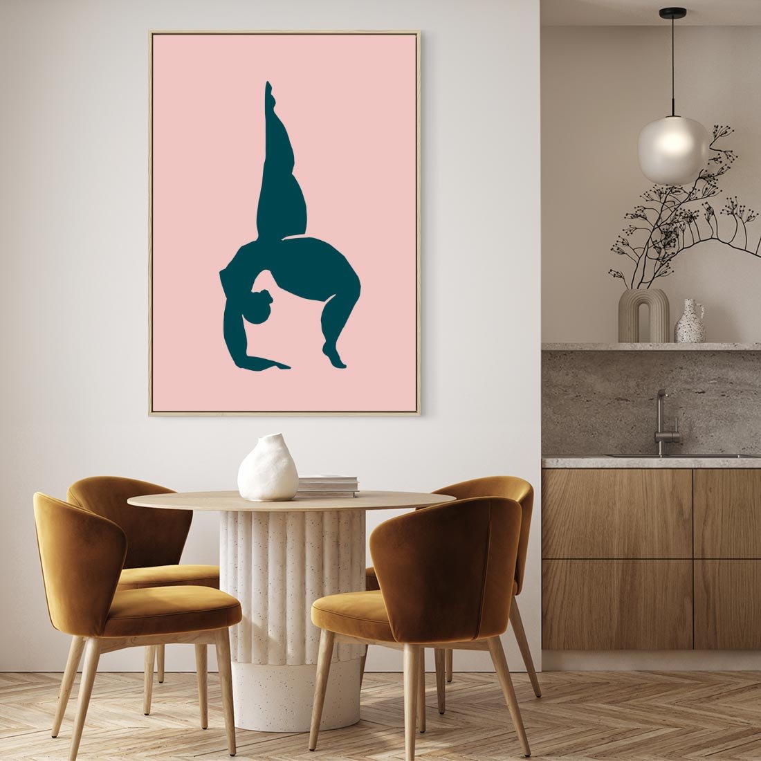 Obraz w ramie 80x120 - Zaklęte Wzory - abstrakcja, kobieca sylwetka - rama drewno