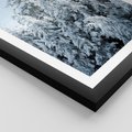 Plakat w ramie 50x70 - Magia Śnieżnych Drzew - zima, iglaste drzewa - rama czarna