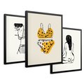 Zestaw obrazy w ramie 50x70 galeria - Kobiece, plakaty, bielizna, garderoba - rama czarna