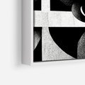 Obraz w ramie 120x80 - Harmonia świateł i cieni - abstrakcja czarno biała, geometria - rama biała
