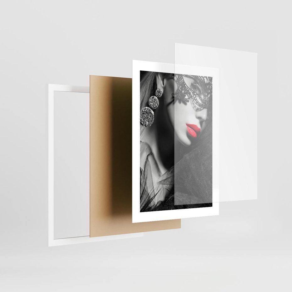 Plakat w ramie 30x40 - Zmysłowe usta damy - kobieta, usta - rama biała