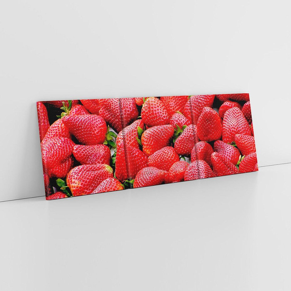 Obraz na płótnie 120x40 - Truskawki Czerwone Kropki Uczuć - truskawki, owoce