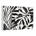 Obraz na płótnie 100x70 - Czarne Liście - akwarelowy obraz, czarno biały