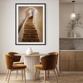 Plakat w ramie 50x70 - Schody Wymiarów - schody, tunel - rama czarna
