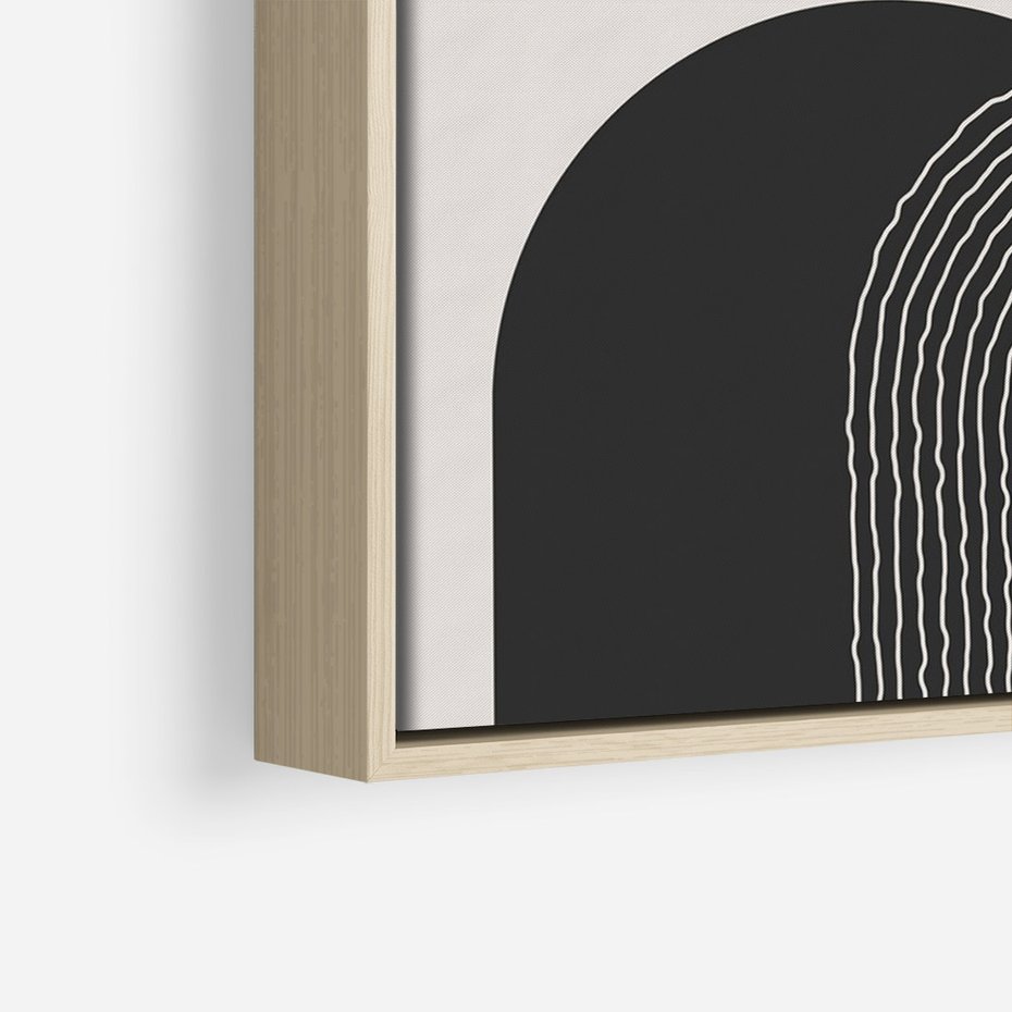 Obraz w ramie 70x100 - Przenikająca Rzeczywistość - abstrakcyjna kompozycja, okręgi i półokręgi - rama drewno