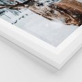 Plakat w ramie 40x50 - Jeleń na Zdjęciu pod Śniegiem - jeleń, zima - rama biała
