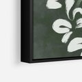 Obraz w ramie 50x50 - Rozkwitające Zielone Gałęzie - abstrakcyjne delikatne zielone linie, podobne do gałęzi kwiatów - rama czarna
