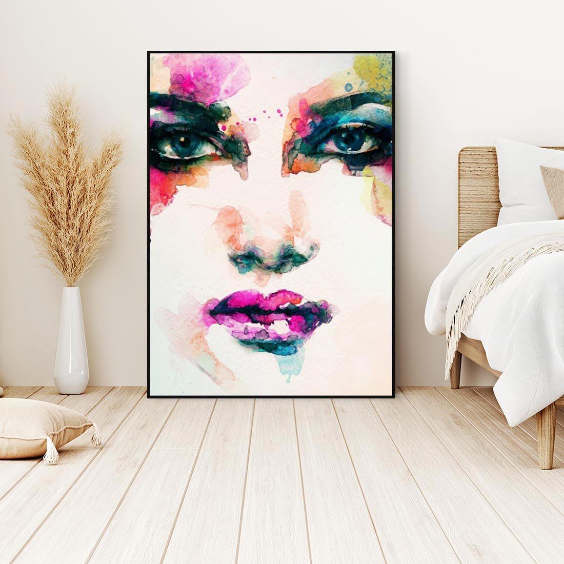 Obraz w ramie 70x100 - Kobieta Abstrakcja Twarz - kobieta, abstrakcja - rama czarna