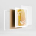Plakat w ramie 40x50 - Kolorowe Marzenia - abstrakcyjna żółta plama, akwarela - rama biała