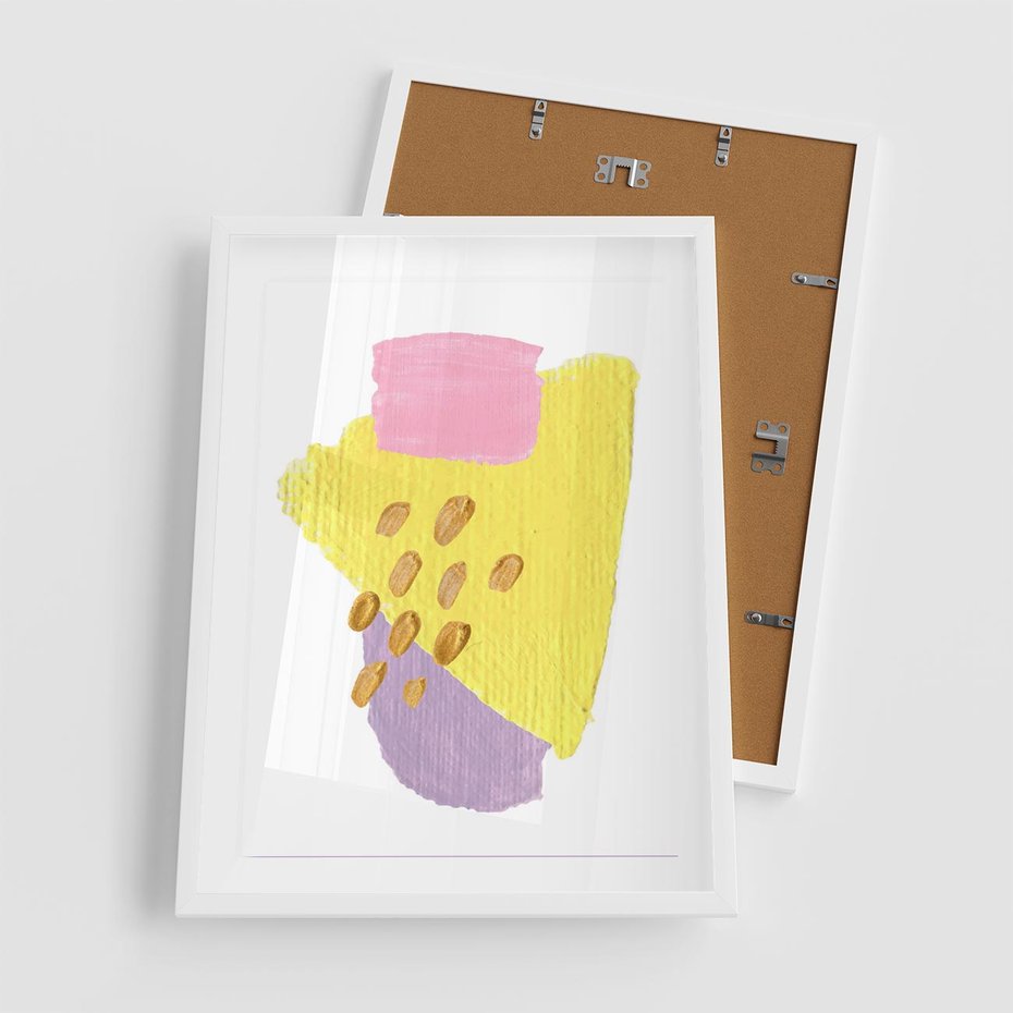 Plakat w ramie 50x70 - Refleksje Akwarelowych Widoków - akwarela, minimalizm - rama biała