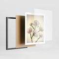 Plakat w ramie 40x50 - Elegancja Natury - magnolia, białe - rama czarna
