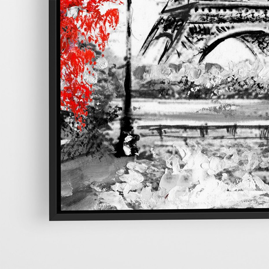 Obraz w ramie 70x100 - Paryż Wieża - Paryż, Wieża - rama czarna