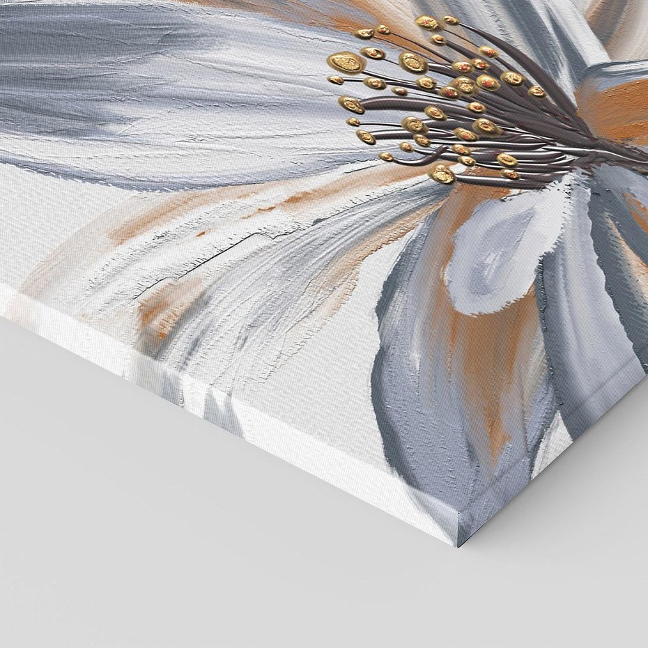 Obraz na płótnie 60x60 - Olejne kwiaty - wyraz emocji - kwiaty, malowane