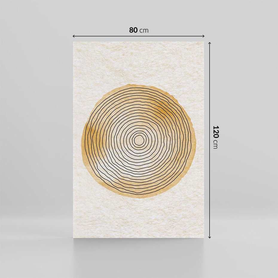 Obraz na płótnie 80x120 - Zapisane w promieniach słońca - beżowe strukturalne tło, koła