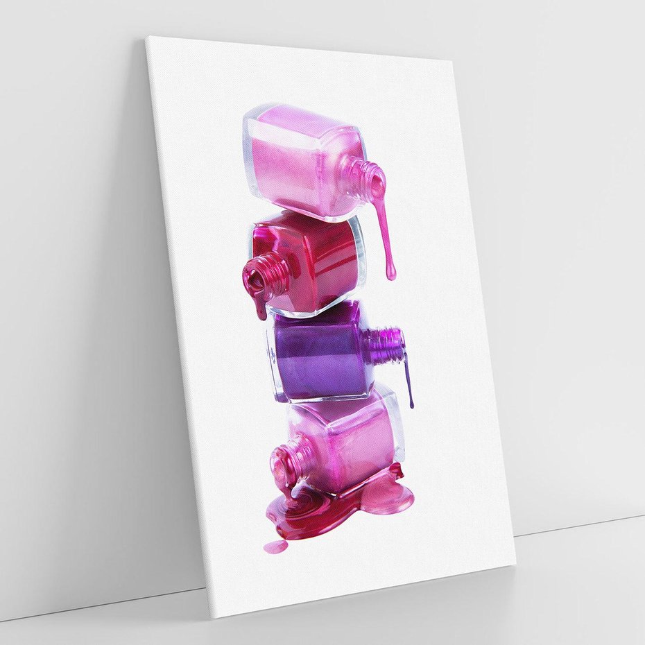 Obraz na płótnie 80x120 - Kolorowe Paznokcie - lakiery, do paznokci