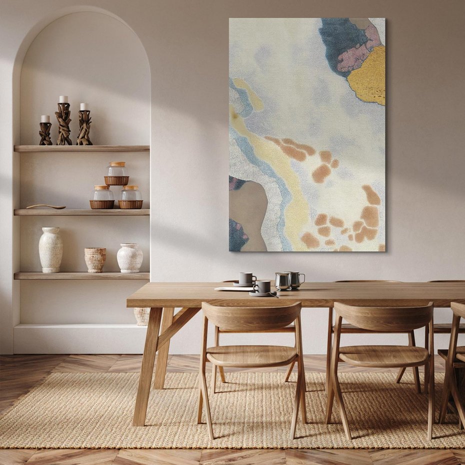 Obraz na płótnie 50x70 - Melancholijne oddechy pędzla - abstrakcyjne formy, zgaszone kolory