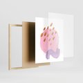 Plakat w ramie 40x50 - Migoczące Pastelowe Kształty - akwarela, minimalizm - rama drewno