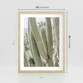 Plakat w ramie 30x40 - Duże Kaktusy w Pejzażu - kaktus, duże kaktusy na pustyni - rama drewno