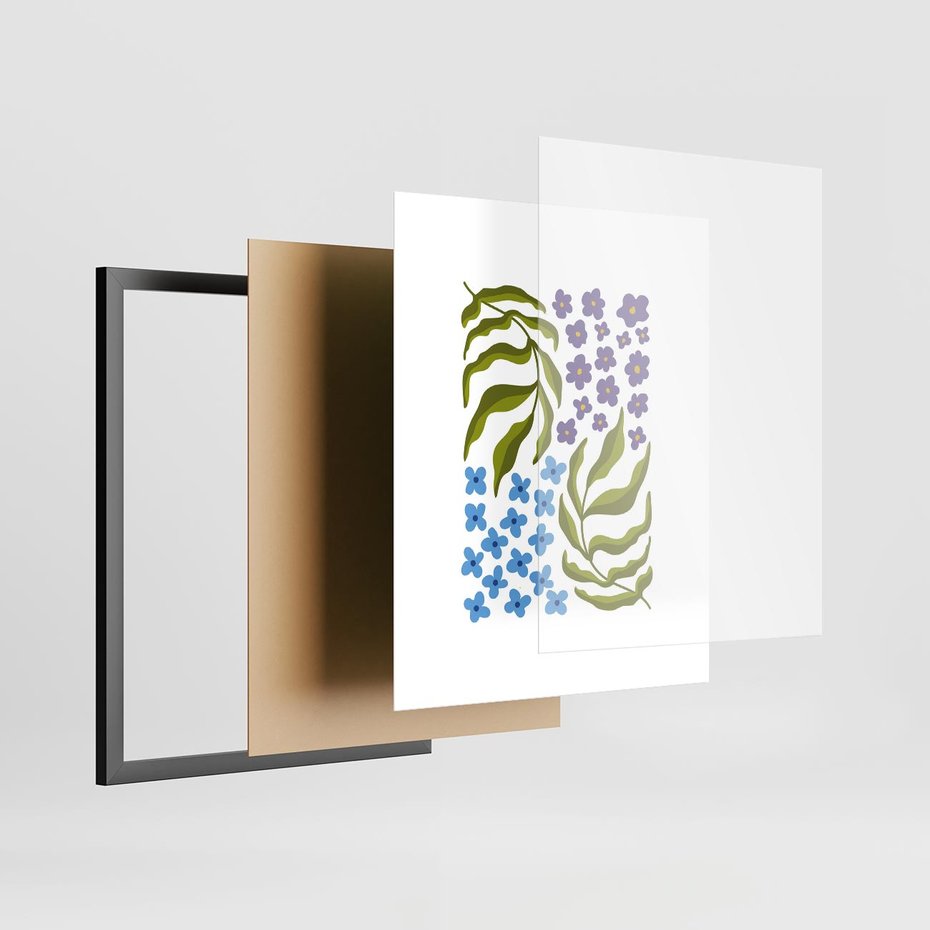 Plakat w ramie 40x50 - Księga Kształtów Bez Granic - kwiaty, sztuka nowoczesna - rama czarna