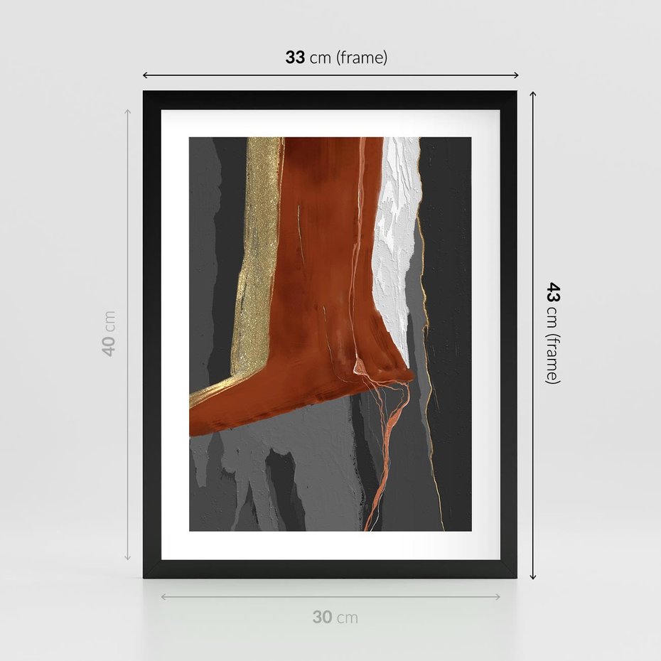 Plakat w ramie 30x40 - Abstrakcyjna impresja - abstrakcja, nowoczesny - rama czarna