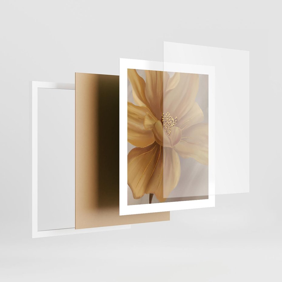 Plakat w ramie 40x50 - Kwiaty malowane olejem - eksplozja kolorów - kwiaty, malowane - rama biała