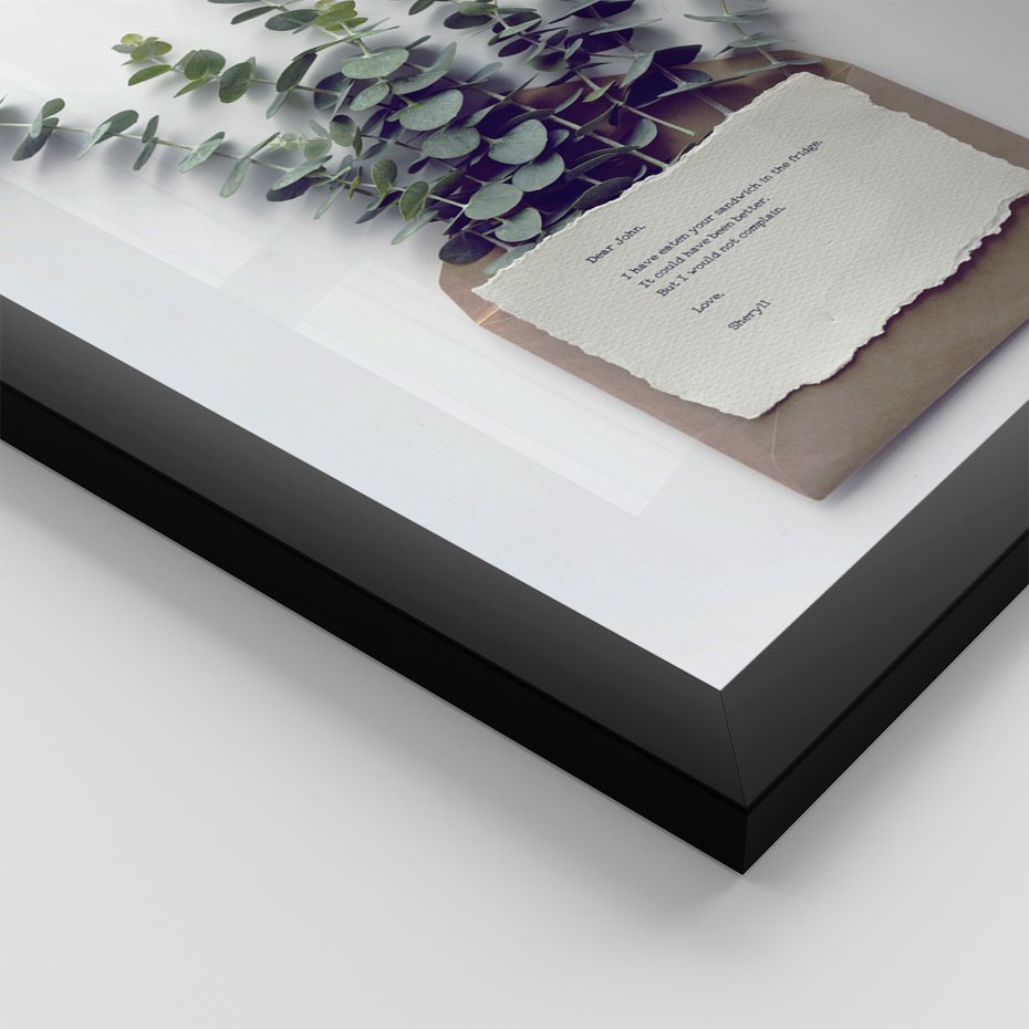 Zestaw obrazy w ramie 30x40 galeria - Eukaliptus, liście, tryptyk, skandynawski - rama czarna