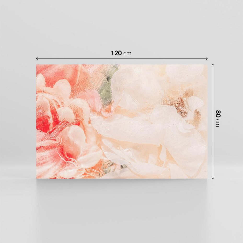 Obraz na płótnie 120x80 - Kwiatowe hafty marzeń - abstrakcja przypominająca kwiaty, róże