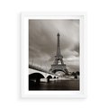 Plakat w ramie 50x70 - Mgiełka Eiffla - Paryż, Eiffla - rama biała