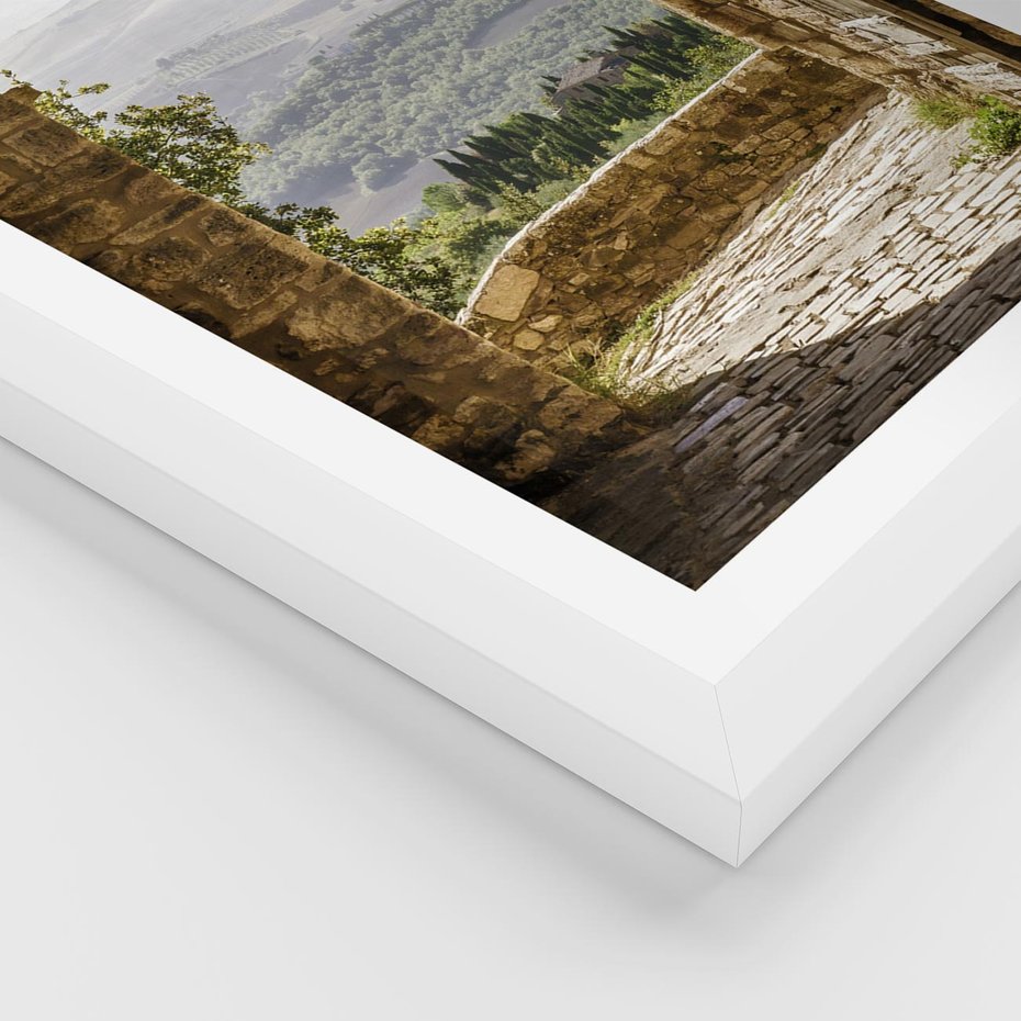 Plakat w ramie 40x50 - Słoneczne Piękno Włoch i Prowansji - Włochy, Prowansja - rama biała