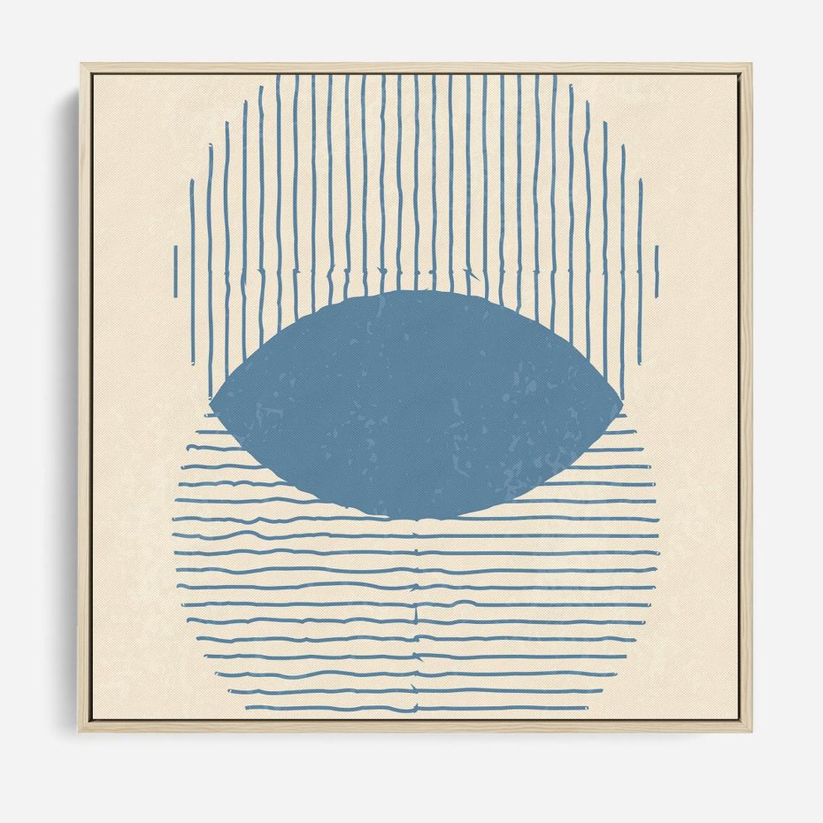 Obraz w ramie 80x80 - Wnętrza Refleksji - geometryczne kształty, koła - rama drewno