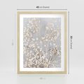 Plakat w ramie 40x50 - Białe Drobne Kwiaty - gipsówka, białe drobne kwiatki - rama drewno