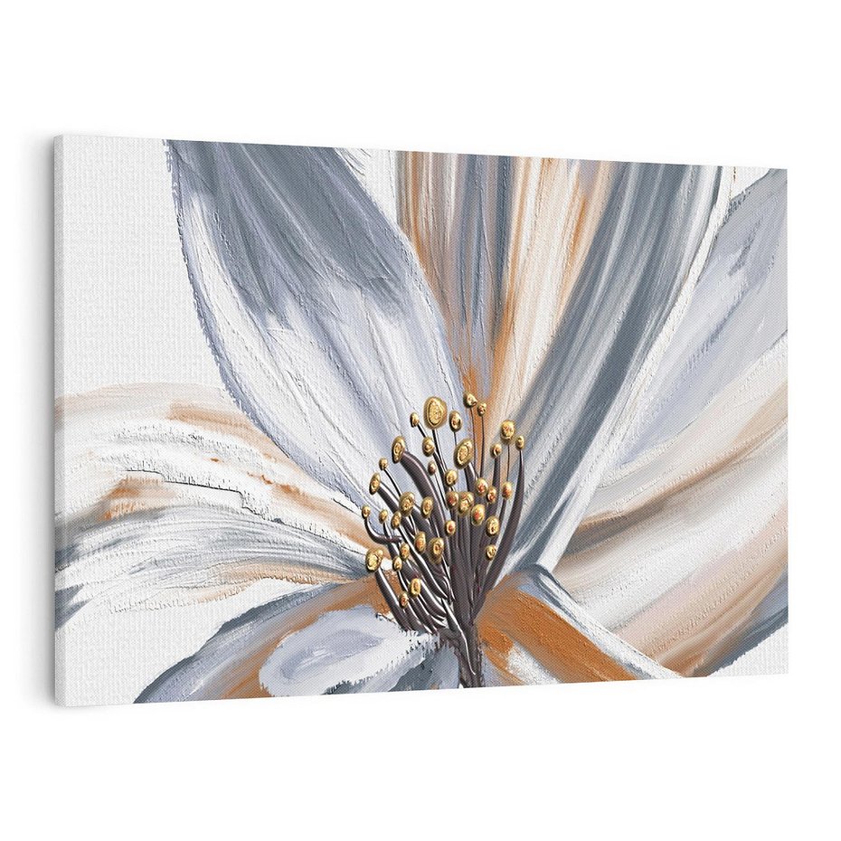 Obraz na płótnie 120x80 - Olejne kwiaty - wyraz emocji - kwiaty, malowane