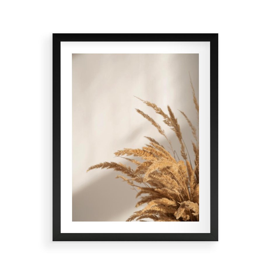 Plakat w ramie 40x50 - Swobodne trawy boho - boho, suche - rama czarna