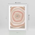Plakat w ramie 50x70 - Roztopione Granice - abstakcyjne koła, delikatne odcienie beżu - rama biała