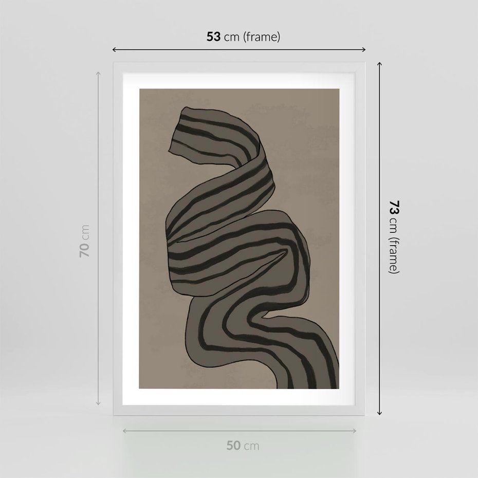 Plakat w ramie 50x70 - Niezwykłe Przesilenia - nowoczesna geometryczna sztuka, loftowe wnętrze - rama biała