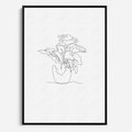 Obraz w ramie 70x100 - Rozkwitające Formy - szkic, minimalizm - rama czarna